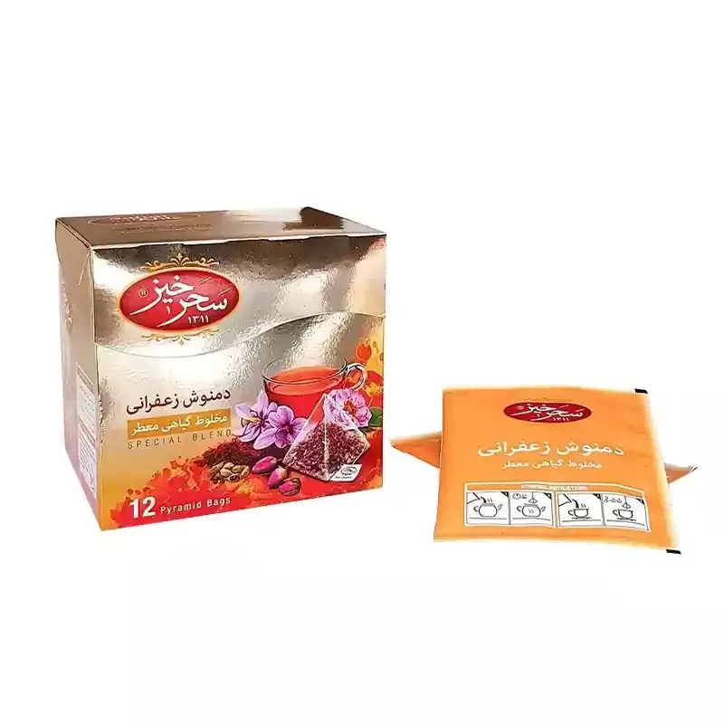 دمنوش کیسه ای زعفرانی سحرخیز بسته 12 عددی 